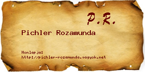 Pichler Rozamunda névjegykártya